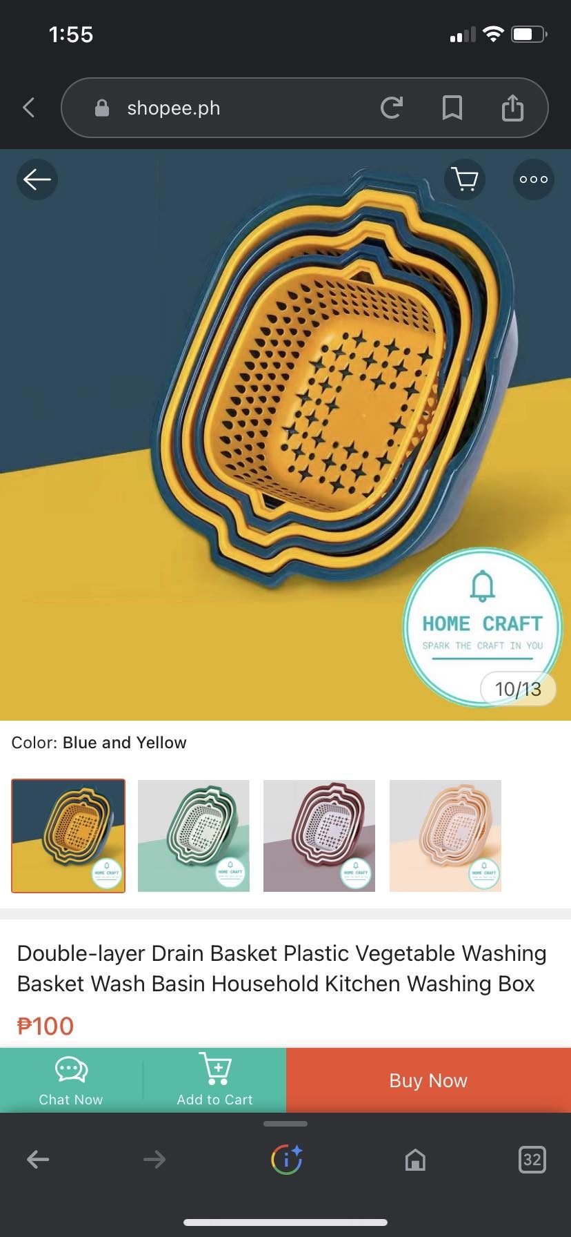 Plastic Vegetable Washing Drain(Set of 6pcs)