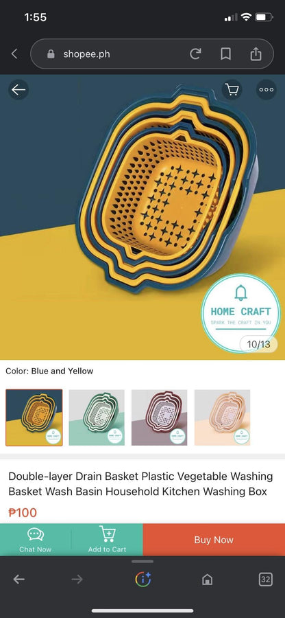 Plastic Vegetable Washing Drain(Set of 6pcs)