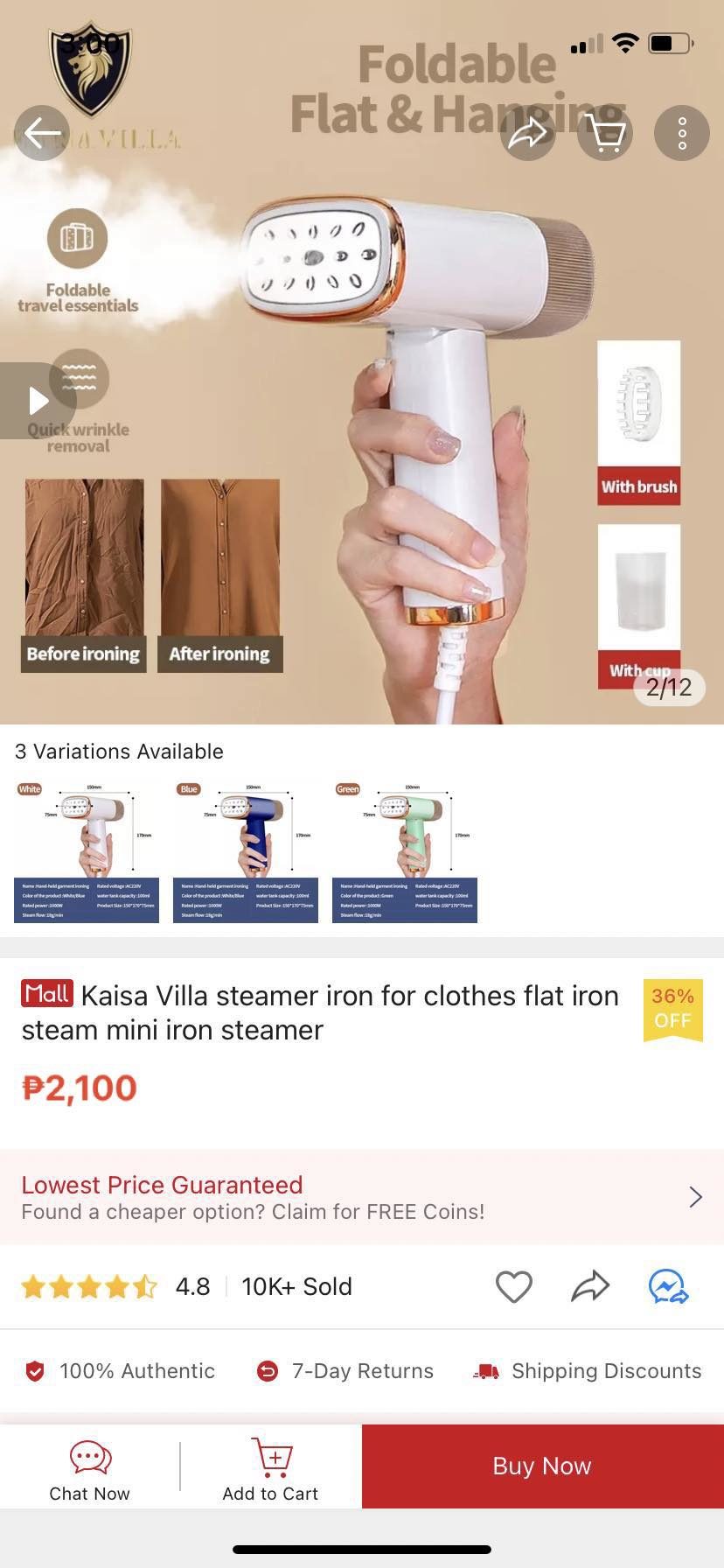 Kaisa Villa Handheld Garment Steamer (JD-8117)