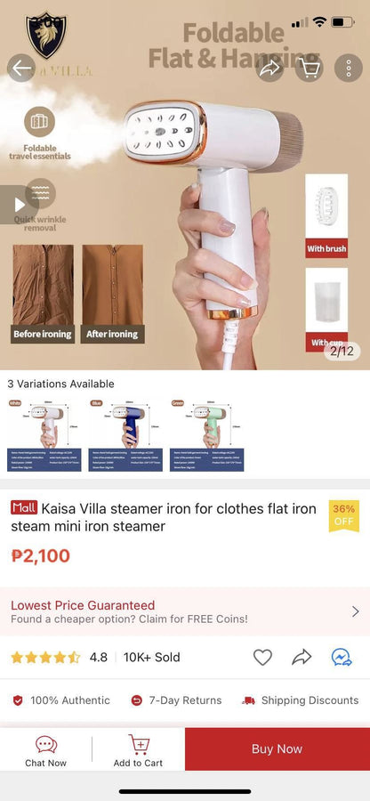 Kaisa Villa Handheld Garment Steamer (JD-8117)