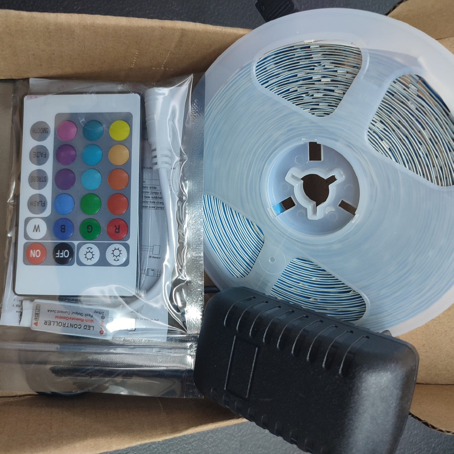 (6XYNIK)5m - 10m 3528 smd Rgb Led Strip light with Remote Control 12v Power