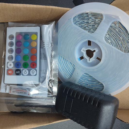 (6XYNIK)5m - 10m 3528 smd Rgb Led Strip light with Remote Control 12v Power