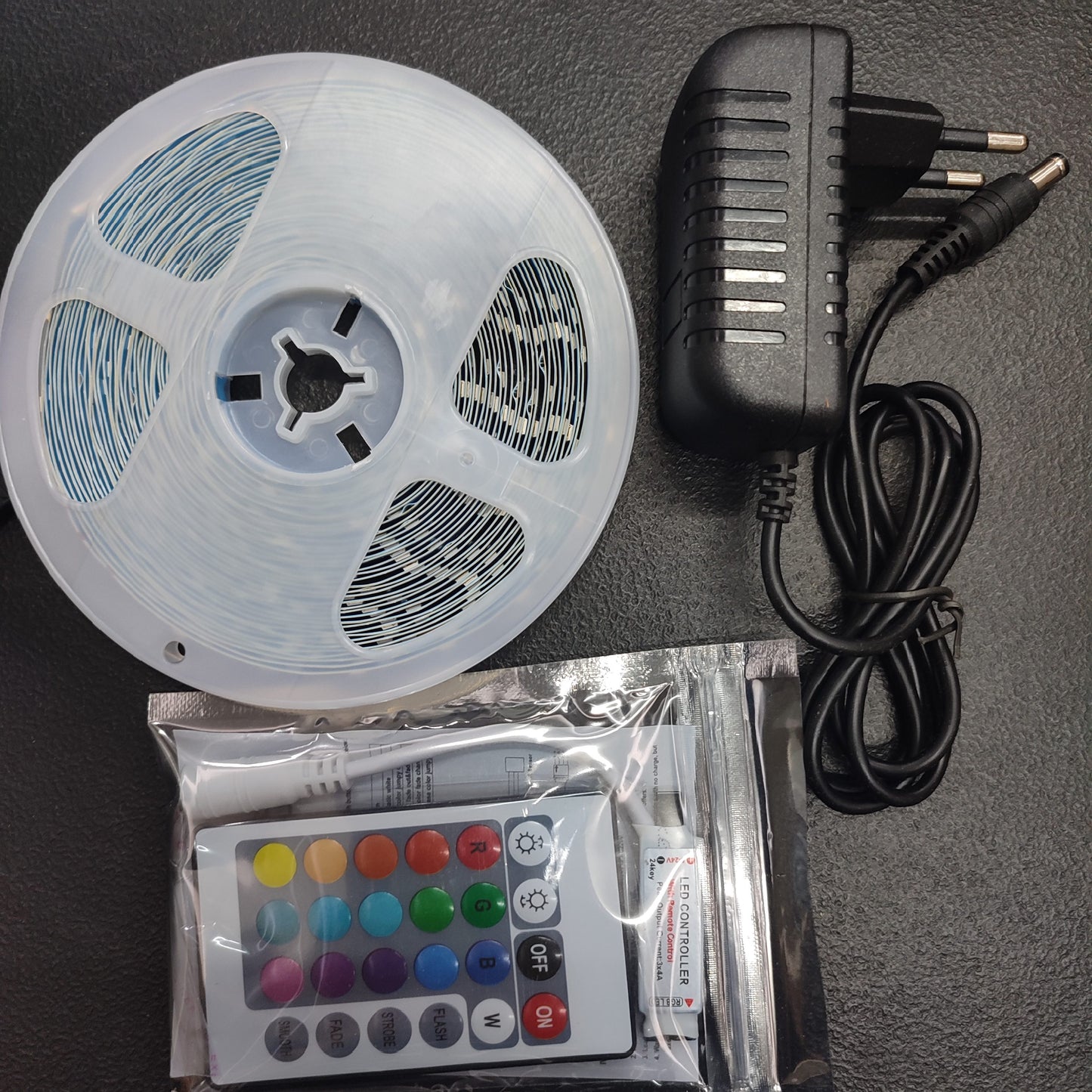 (6XYNIK)5m - 10m 3528 smd Rgb Led Strip light with Remote Control 12v Power