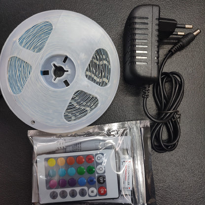 (6XYNIK)5m - 10m 3528 smd Rgb Led Strip light with Remote Control 12v Power