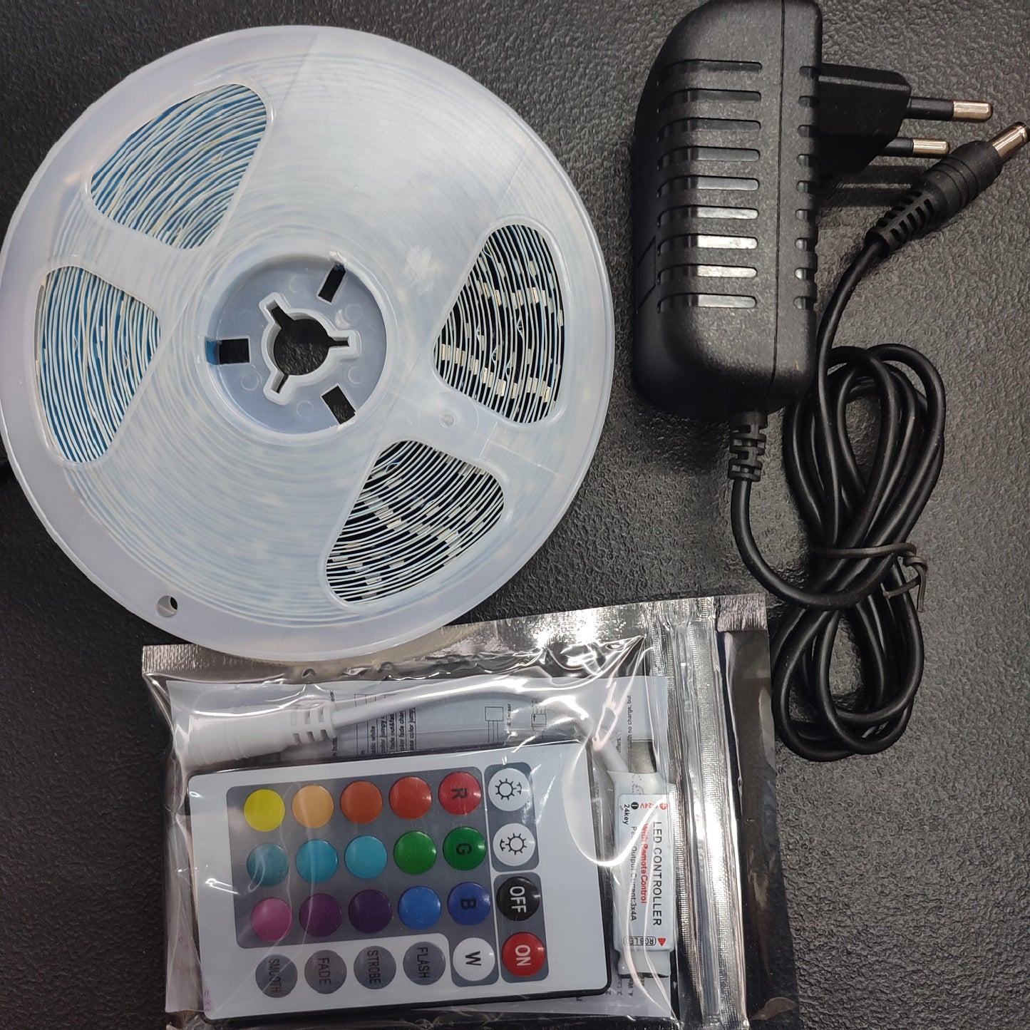(6XYNIK)5m - 10m 3528 smd Rgb Led Strip light with Remote Control 12v Power