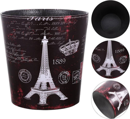Leather Office Trash Can - Eiffel Tower & Paris Design