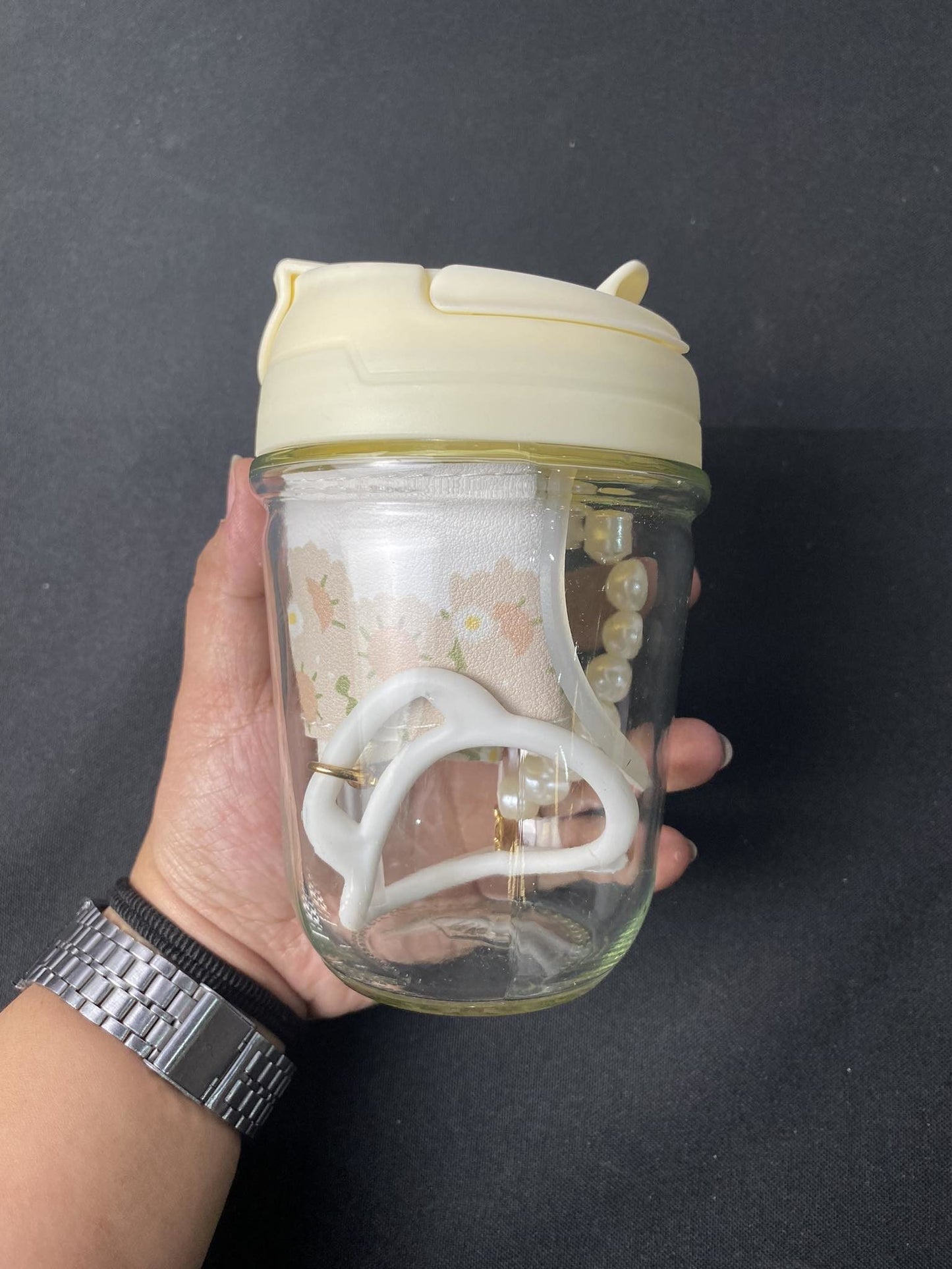 Coffee Mug With Pearl Hand Necklace