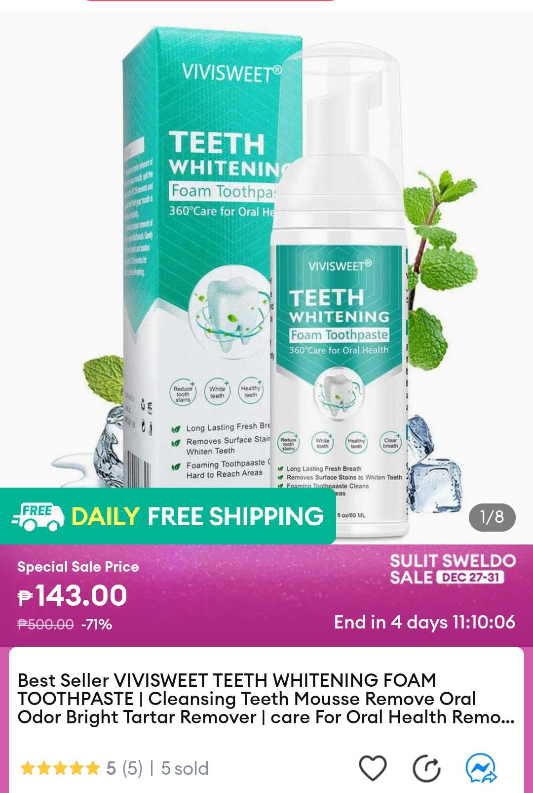 Teeth Whitening foam Toothpaste prevents Yellowing of Teeth Removes plaque Stain