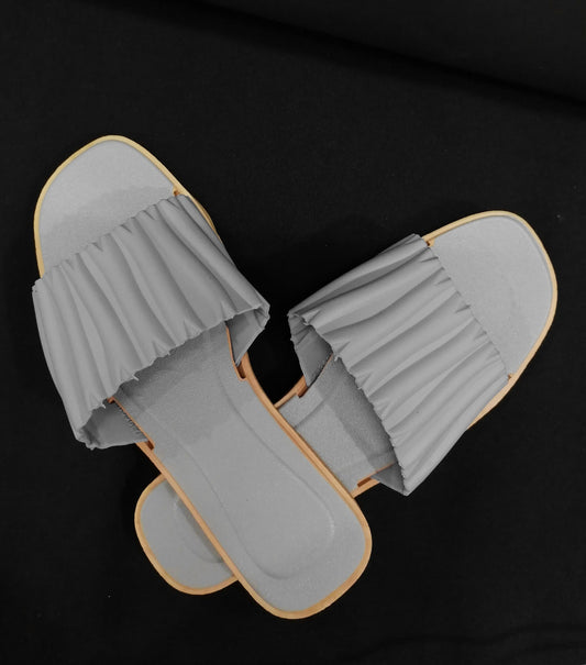 Rubber Summer Women Slippers Open Toe Flat Brown