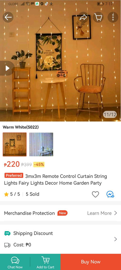 3x3M 300LED Curtain Fairy Lights