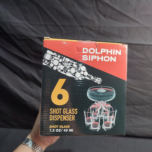 Dolphin Siphon 6 Shot Glass Dispenser & Holder