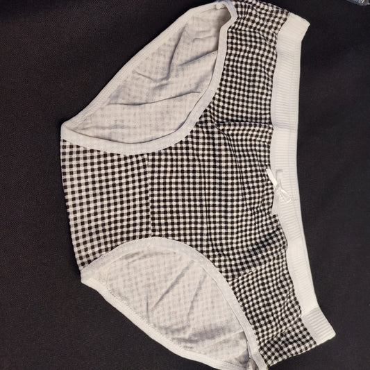 (I5VD3)Women 's Underwear Cotton Breathable Plaid Bowknot Panties - Size: Extra Large