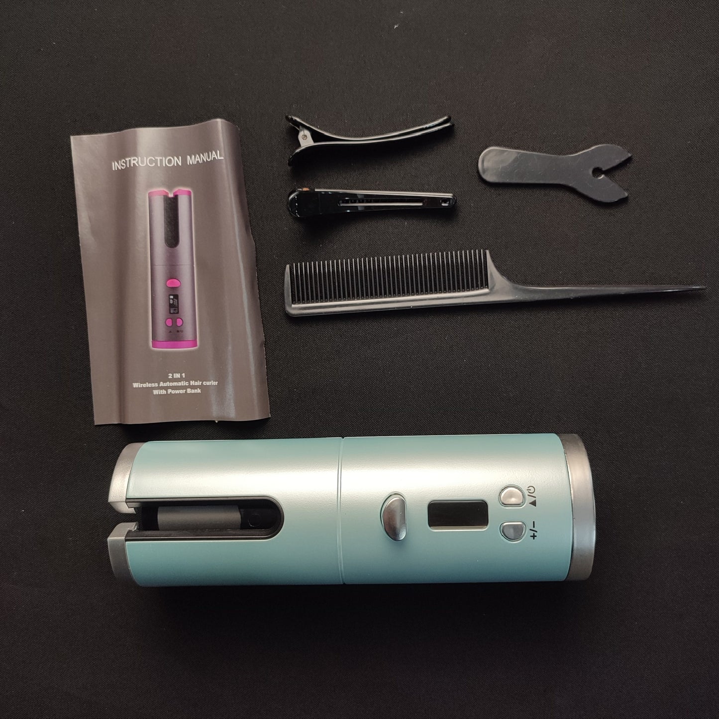 HG-009 Cordless Automatic Curler 34W - Cyan Green