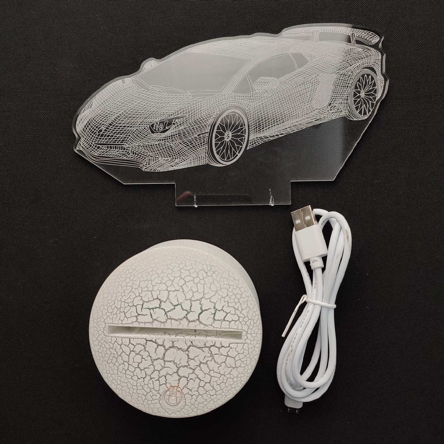 Creative 3D Visualization Lamp Crack Touch Colorful Car