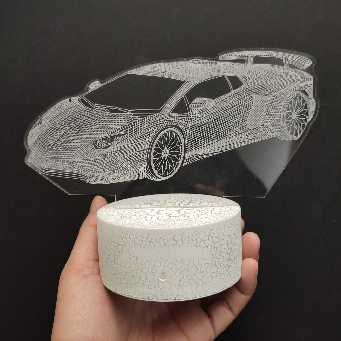 Creative 3D Visualization Lamp Crack Touch Colorful Car