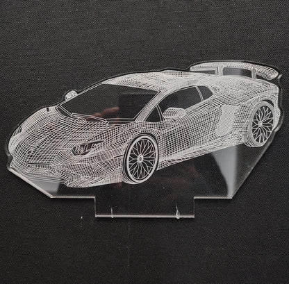 Creative 3D Visualization Lamp Crack Touch Colorful Car