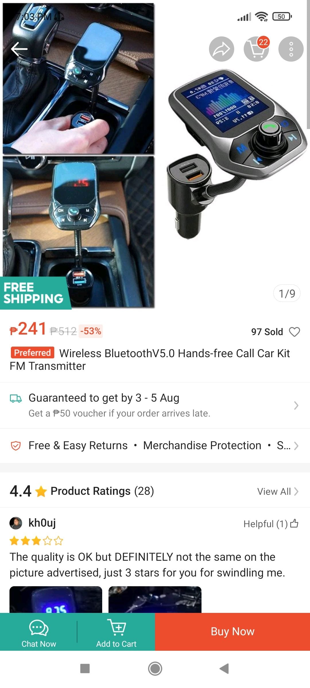 T43 Multifunction Wireless Car MP3 Player Standard - Black