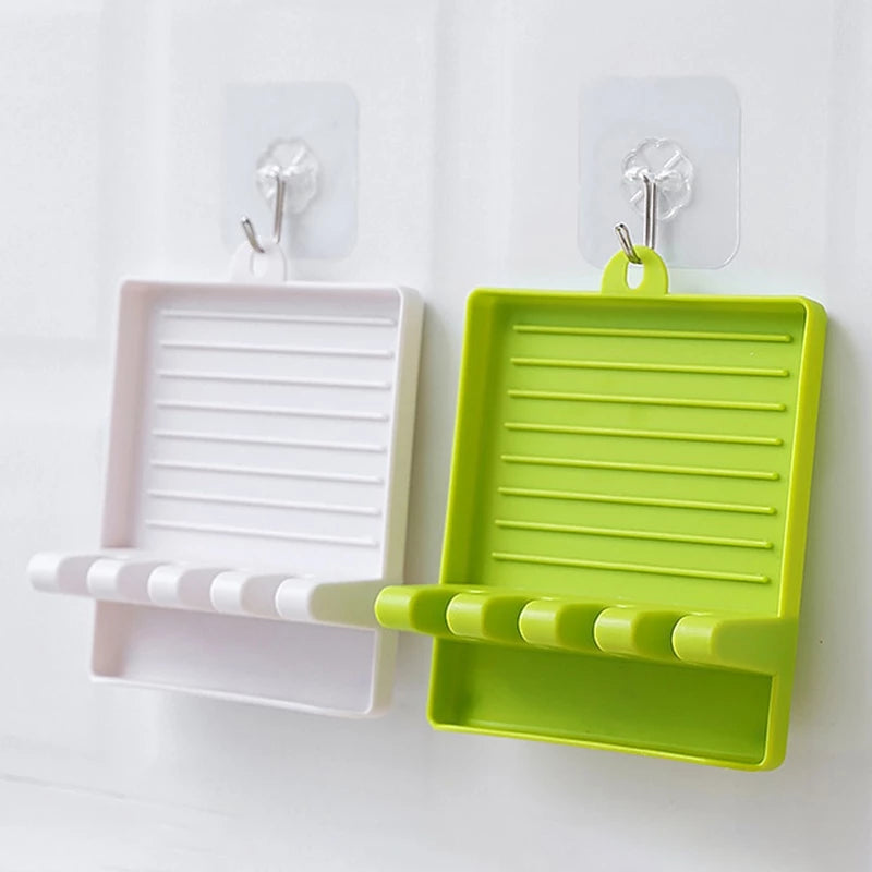 Multifunctional Plastic Spatula Rack and Pot Lid Holder