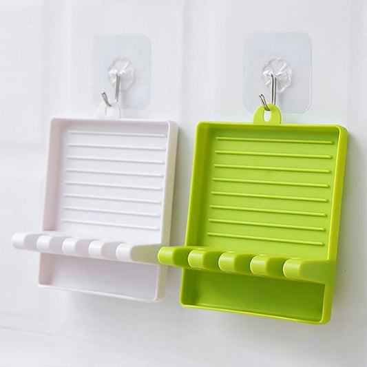Multifunctional Plastic Spatula Rack and Pot Lid Holder