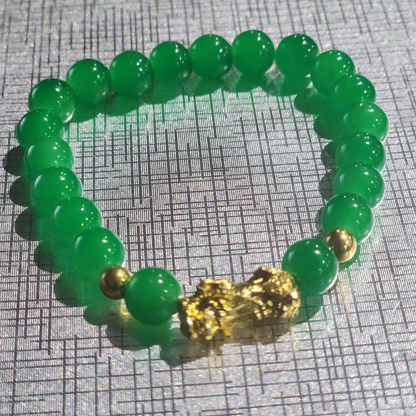 Green Piyao Gold Lucky Charm Bracelet