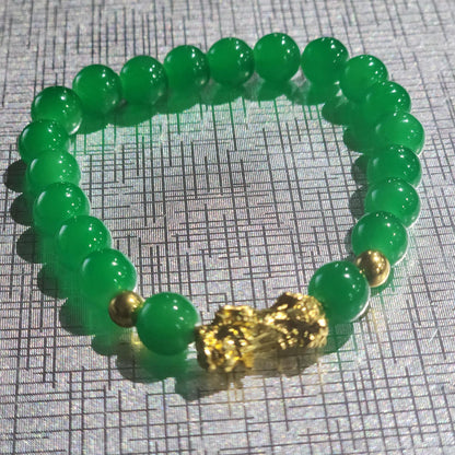 Green Piyao Gold Lucky Charm Bracelet