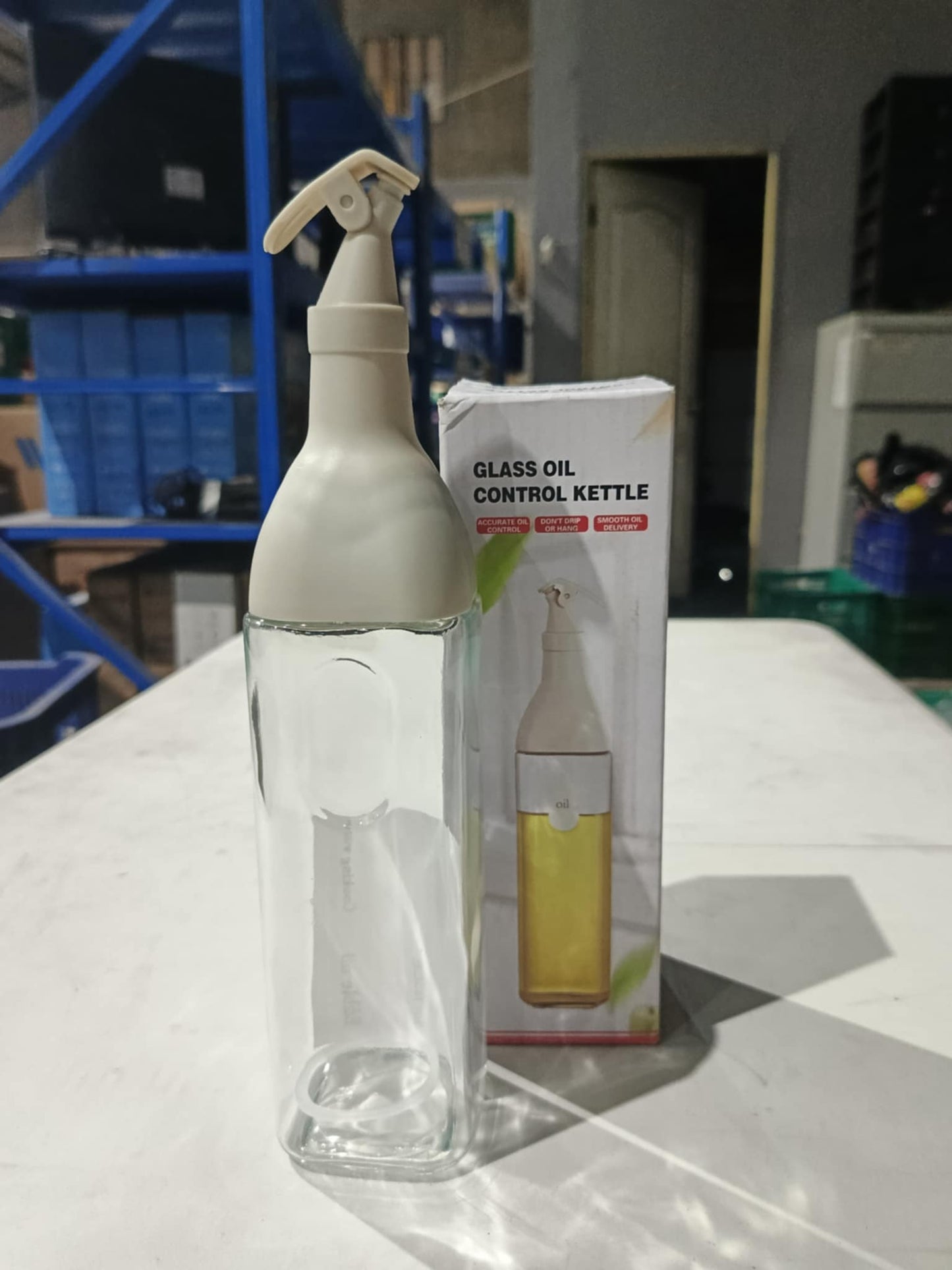 [A1-393] Glass Oil Control Kettle Condiments Seasoning Leak Proof Glass Bottle - 500ml