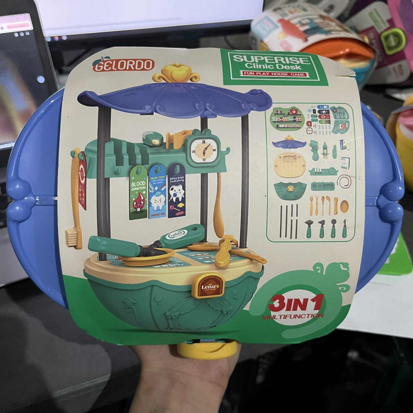 Gelordo Superise Clinic Desk Fun Play House Game 3 in 1 Multifunction - No. 66107