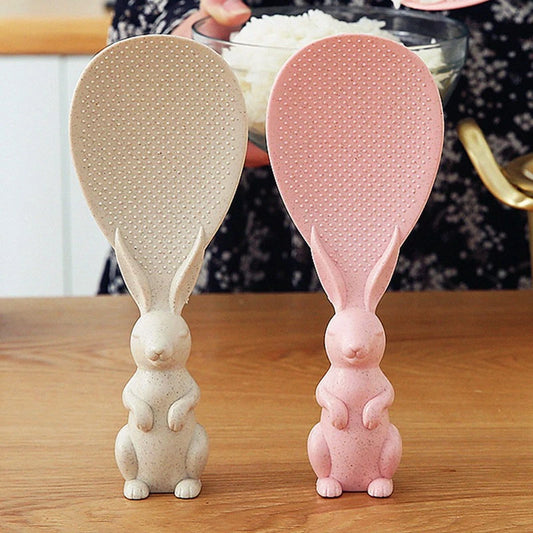 Wheat Straw Rice Spoon Stand Rabbit Design