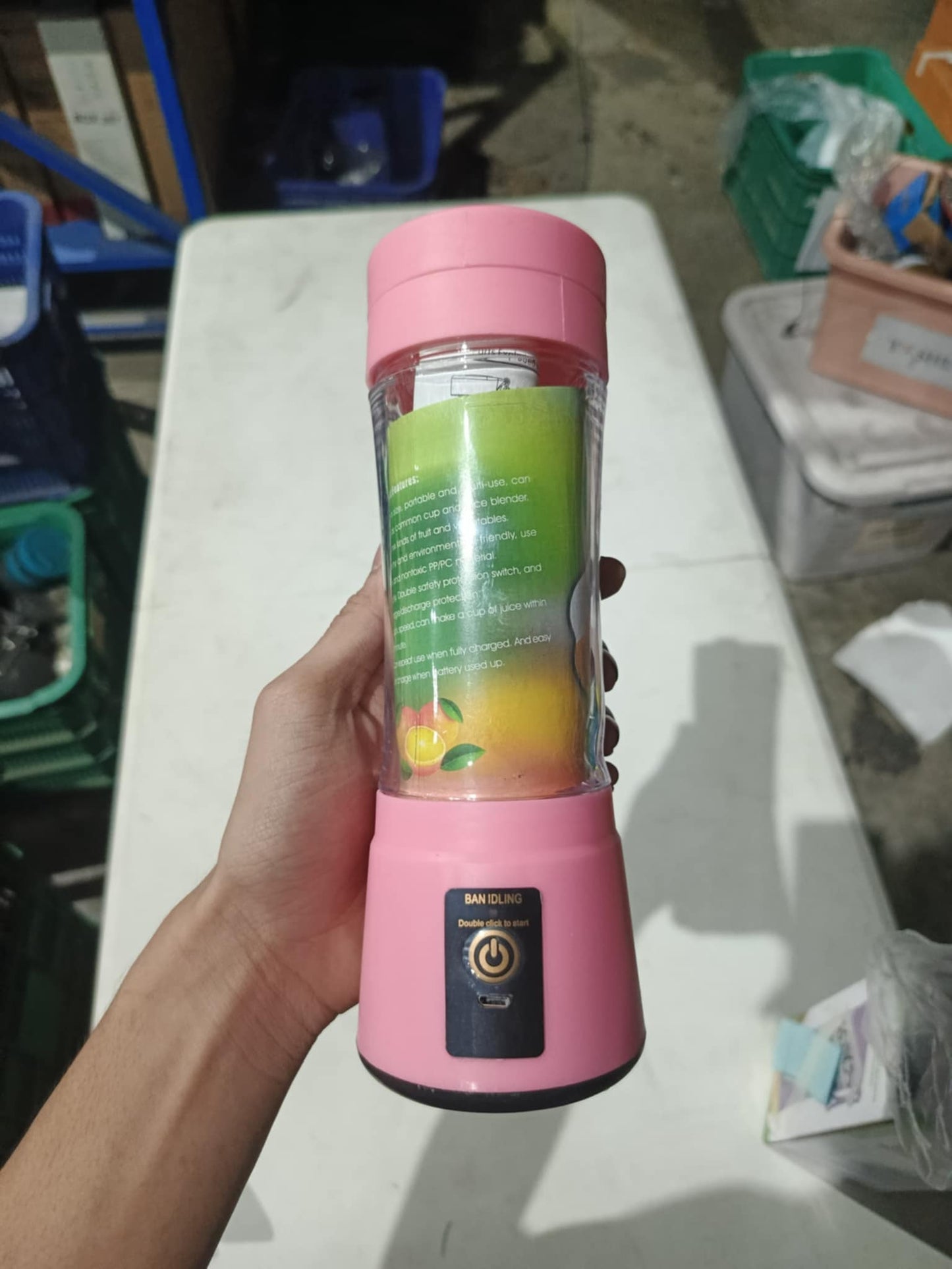 [A1-076] HM-03 Portable and Rechargeable Battery Juice Blender - 380ml