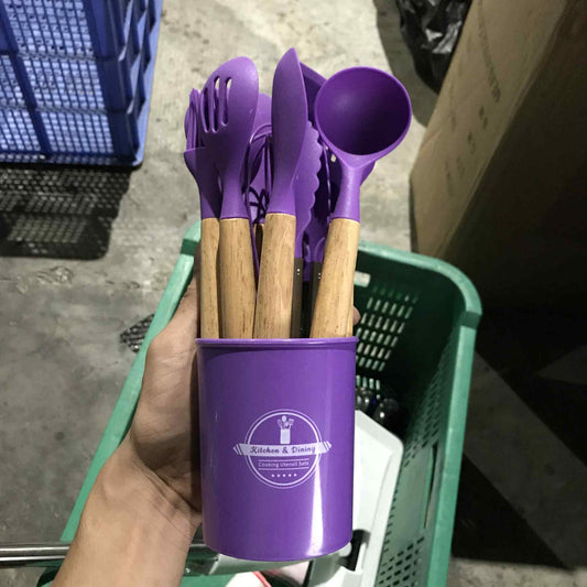 [A1-1490] Kitchen & Dining Small Silicon Cooking Utensil Set - 12pcs Set