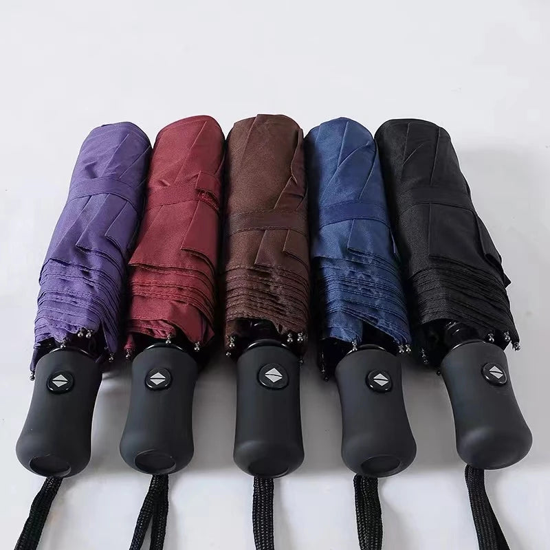 [A1-1329] 8-rib Automatic Plain Umbrella with Button
