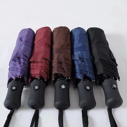 [A1-1329] 8-rib Automatic Plain Umbrella with Button