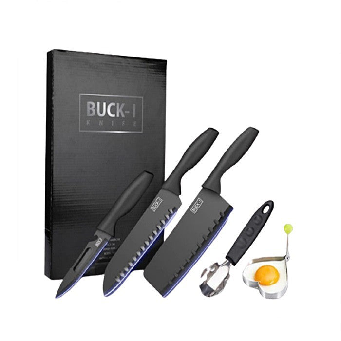 [A1-049] Buck-I Knife Alloy Steel Black Knife 5pcs Set T655