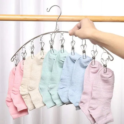 [A1-1449] Stainless Steel Clothes Hanger with 10 Clip