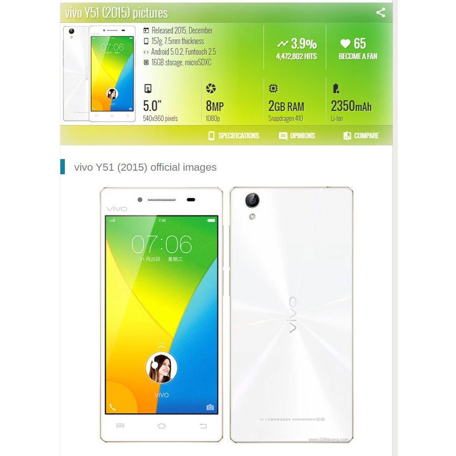 Vivo Y51 4GLite 6gb/128gb Mobile Phone Ultra HD Photos