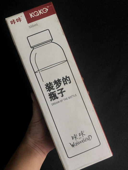 Kaka Glass Water Bottle [Mushroom] - 550ml