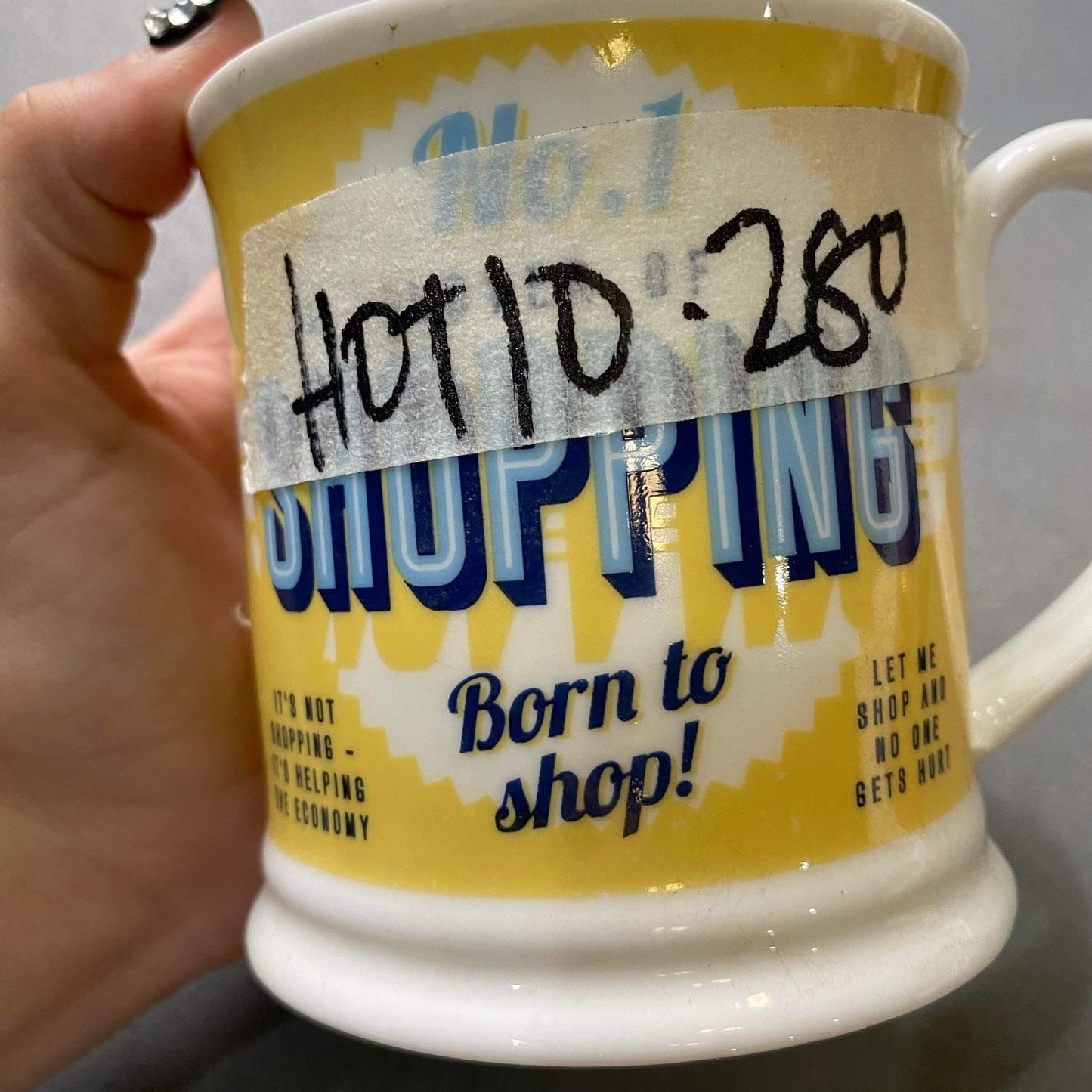 Glass Mug - White & Yellow