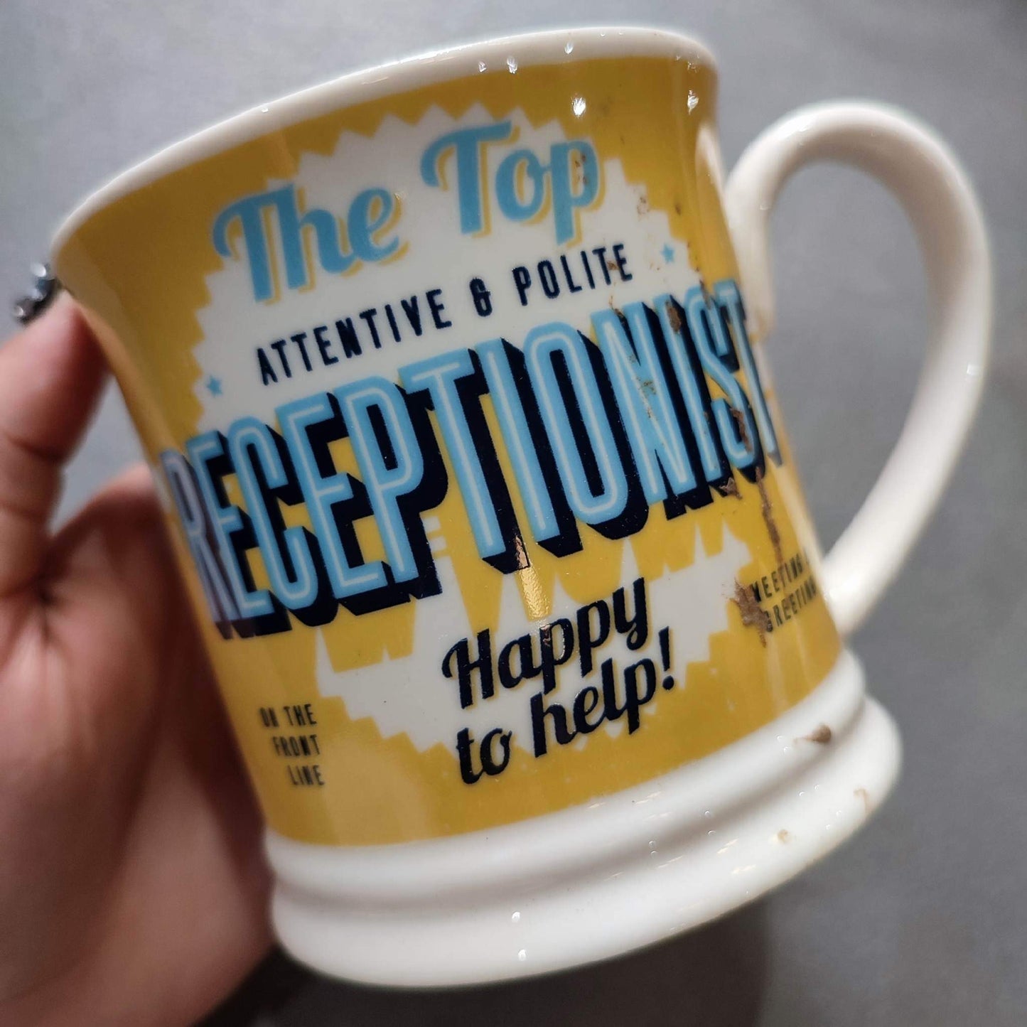 Glass Mug - White & Yellow