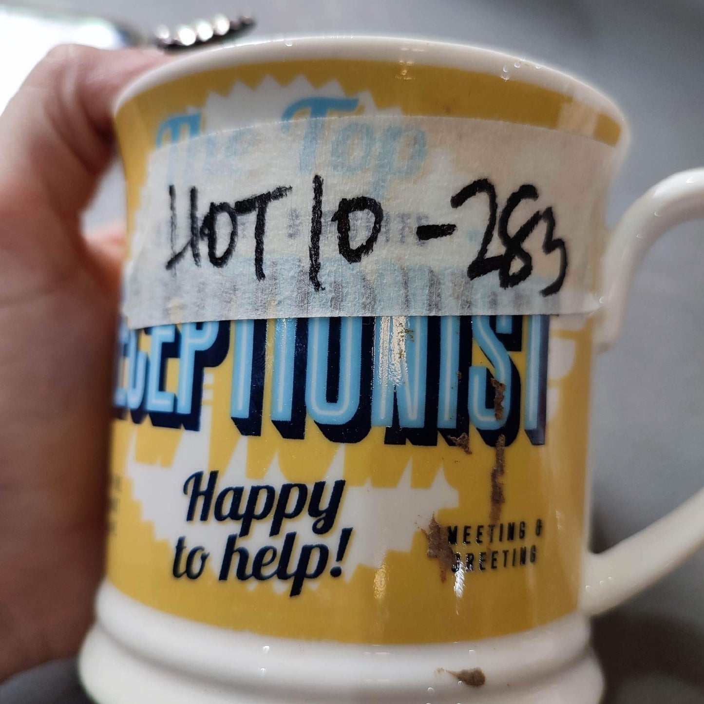 Glass Mug - White & Yellow