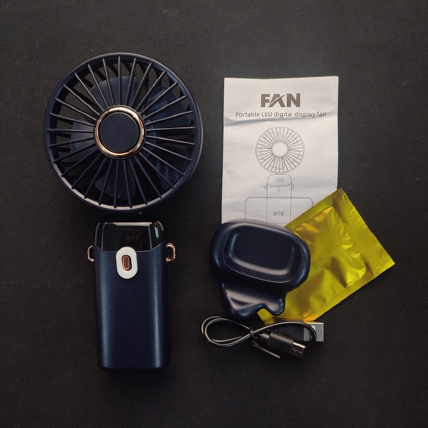 N15 Fan LED Digital Display Fan - A3/Blue