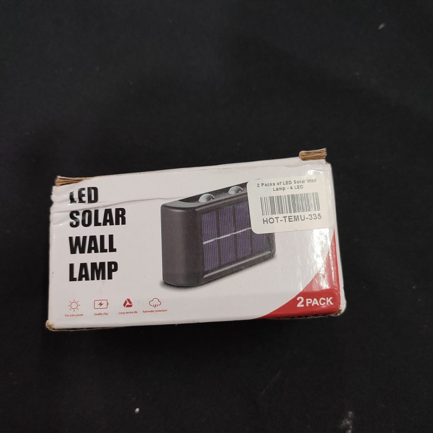 2 Packs of LED Solar Wall Lamp - 4 LED