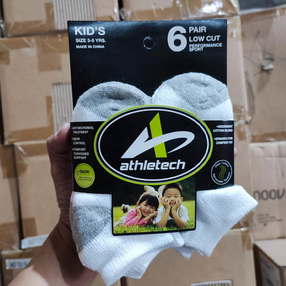 Athletech Kids Socks Size: 3-5 Yrs Old Low Cut 6pairs (53T00003-6) - International Mall Pull-out