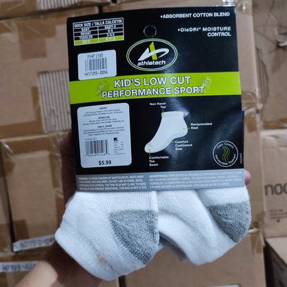 Athletech Kids Socks Size: 3-5 Yrs Old Low Cut 6pairs (53T00003-6) - International Mall Pull-out