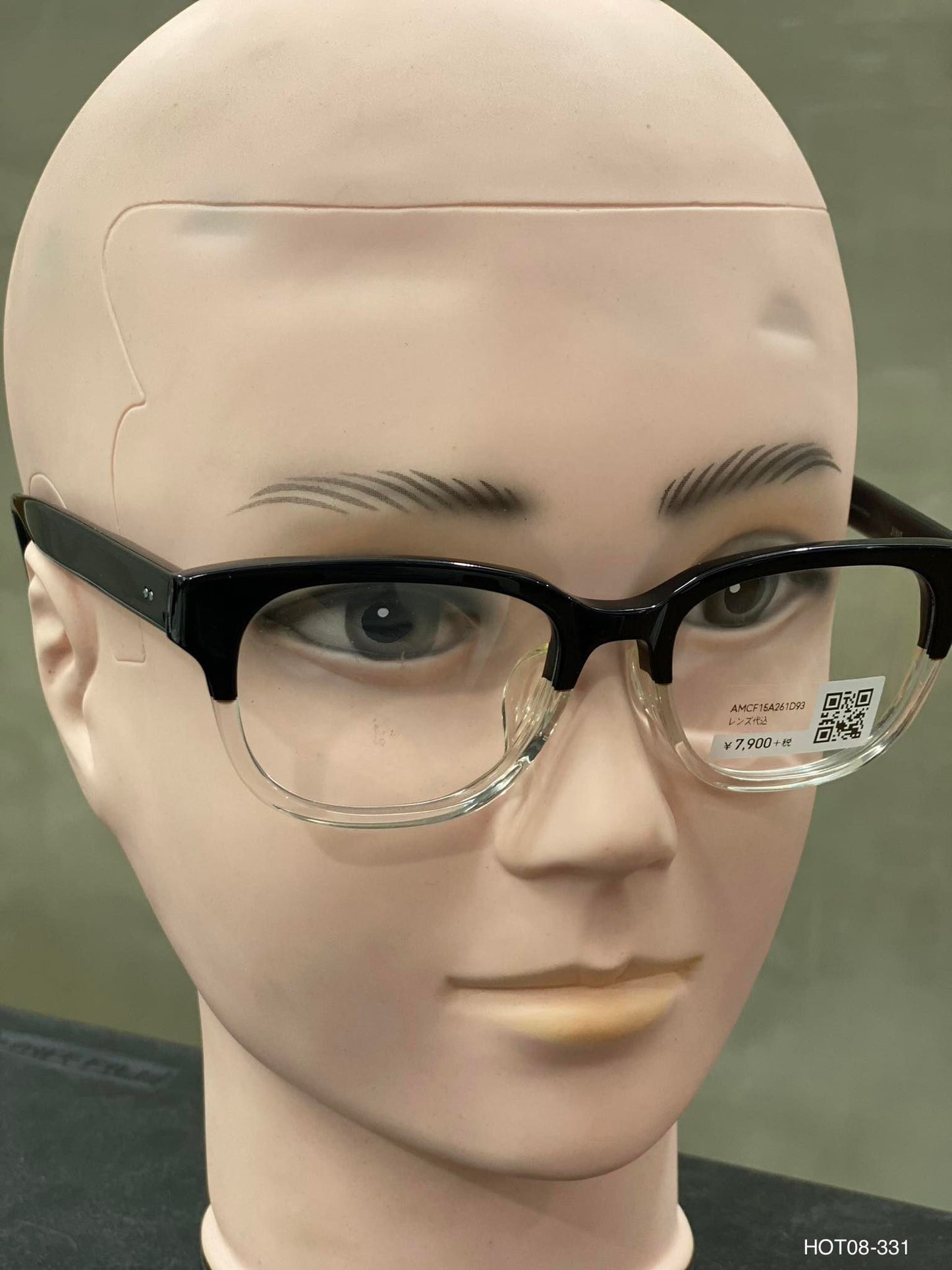 Plastic Frame JINS Black/Transparent White (AMCF15A261D93) Eyeglass