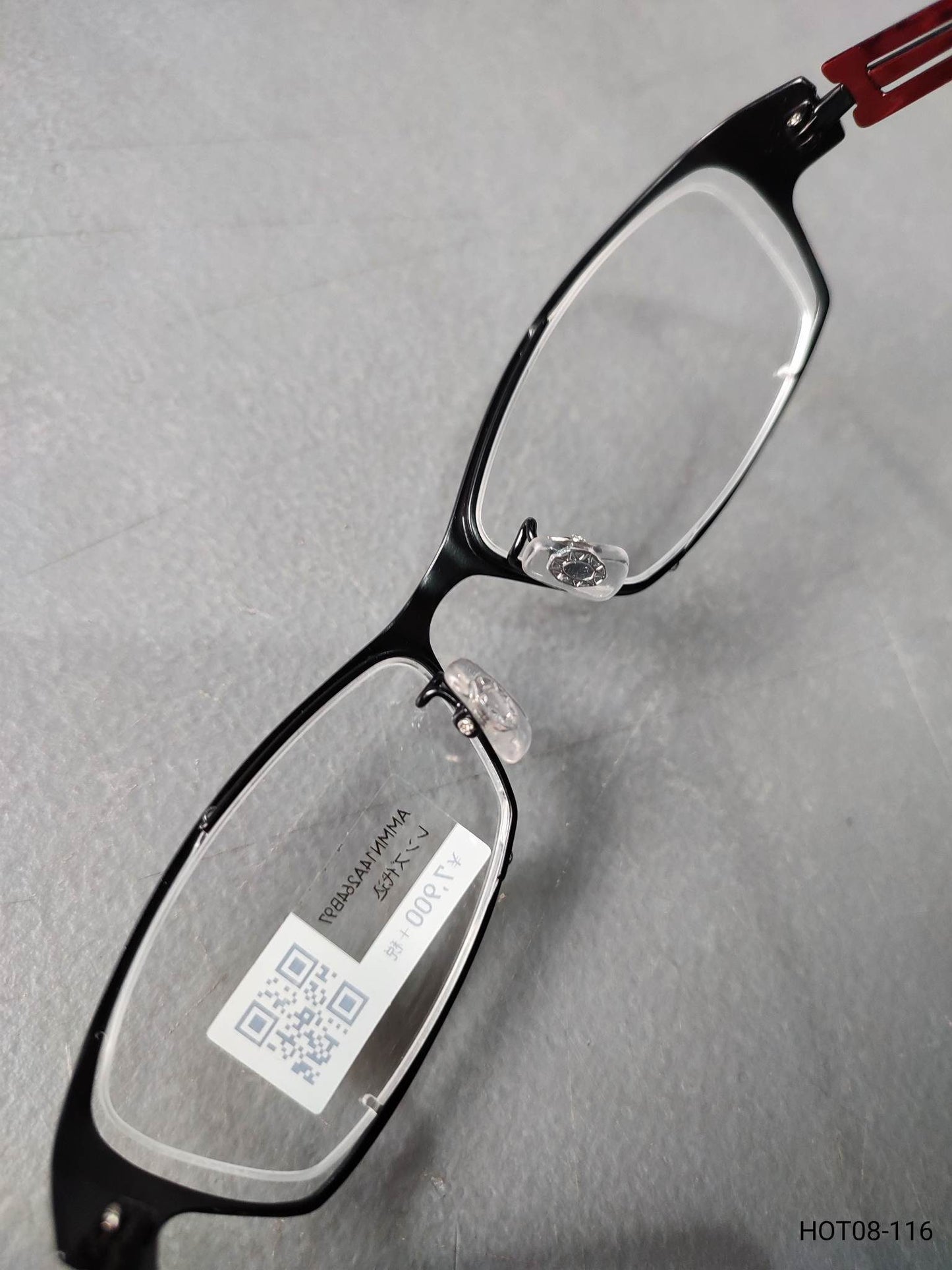 Plastic/Metal Frame JINS Matte Black/Red (AMMN14A264B97) Eyeglass