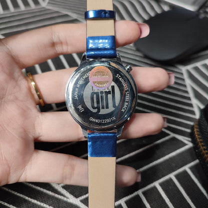 Girl Elle Watch Leather Navy Blue Heart W/O Box (GW40122S01X)