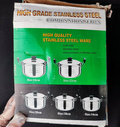 High Grade Stainless Steel Combination Series - Caserole 5pcs Set