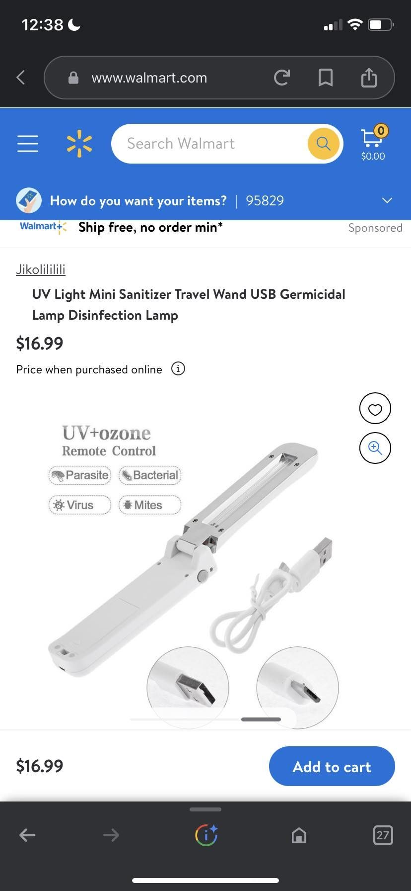 Portable UV Effective Bacteria and Viruses Sterilizer