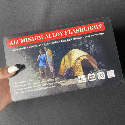 Aluminum Alloy Flashlight W/ Battery & Battery Charger - T6061