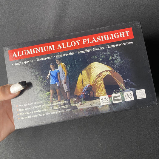 Aluminum Alloy Flashlight W/ Battery & Battery Charger - T6061